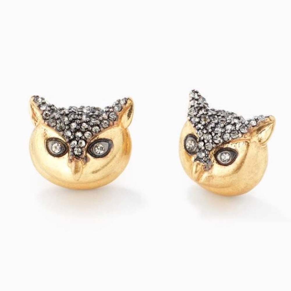 Stella & Dot Pavé Owl Studs